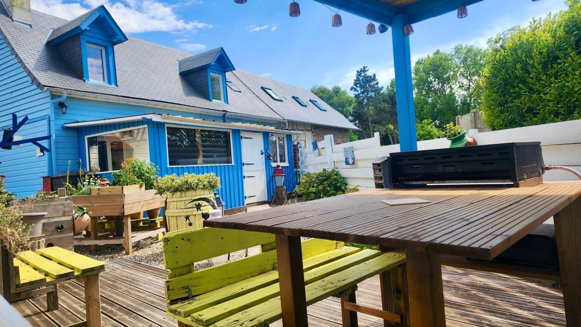 La Petite Maison En Bois Bleue Quiberville Kültér fotó